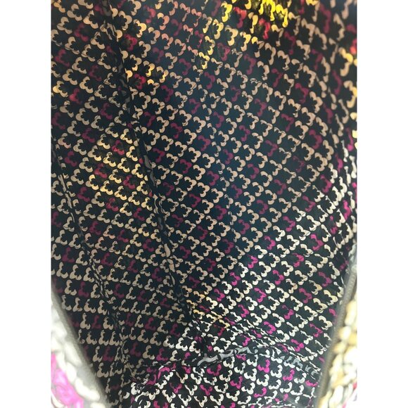 Vera Bradley Quilted Cotton Large Travel Duffel Bag Black & Fuchsia Pattern - Picture 2 of 11